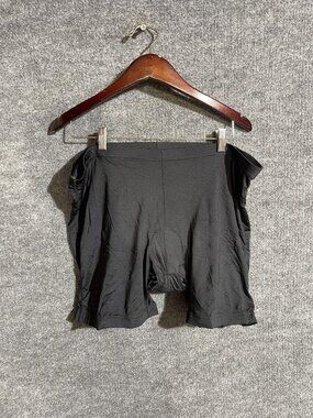 TRAYL Shorts Mens Large Black Padded Cycling Liner Mesh Elastic Waist Athletic